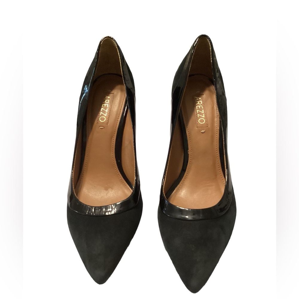 AREZZO Black leather pump size‎ 6